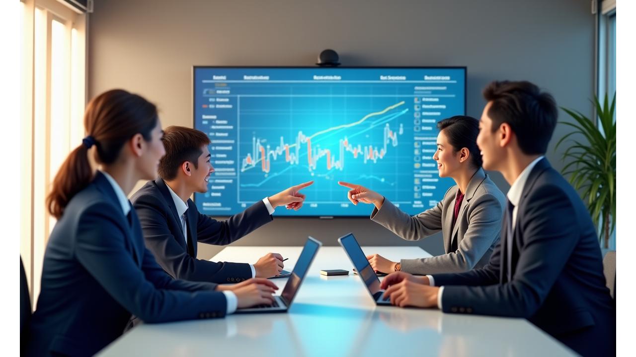 Tim Gaya Busana Pria yang sigap dan responsif sedang berdiskusi di sebuah kantor modern