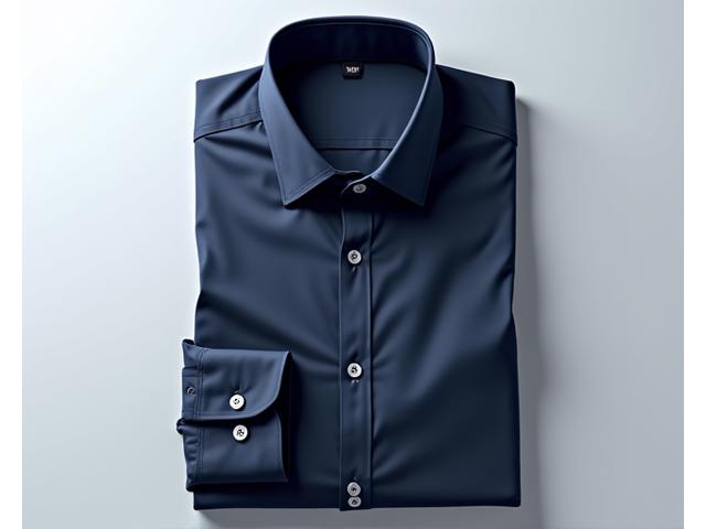 Kemeja slim fit biru laut, salah satu produk best seller.